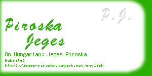 piroska jeges business card